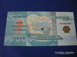 Darwin island one trillion sucres 2015 coral! Ouch! Rare fantasy money!
