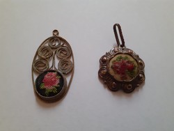 Pendants decorated with old needle tapestry