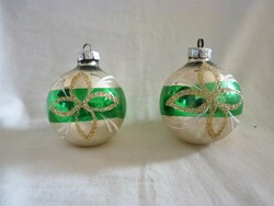 Old glass Christmas tree decorations - 2 spheres!