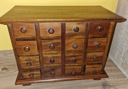Colonial pharmacy medicine box with 16 shelves