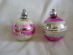 Old glass Christmas tree decorations - 2 spheres!