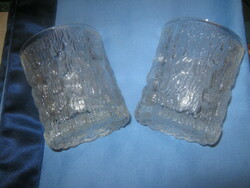 Pair of vintage goebel crinkled bark glass glasses