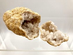 Pair of matching quartz geodes