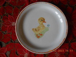 Zsolnay kacsás gyerek lapos tányér