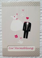 Esküvői jókívánság képeslap üdvözlőlap üdvözlőkártya levelezőlap postatiszta német