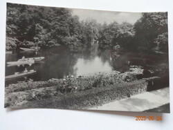 Old postcard: miskolctapolca, boating lake (1956)
