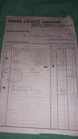 1949. László Tímár Budapest hardware trade invoice receipt as shown in the pictures