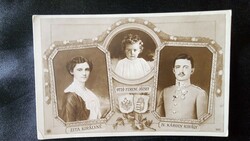 1916 Last Hungarian king iv. Károly + family photo from the time of Queen Zita, Grand Duke Otto - photo sheet