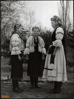 Larger size, photo art work by István Szendrő. Csangó girls, Gyimesközéplok (Hargita county)