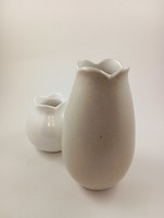 Retro Hungarian Kispest granite porcelain vases!