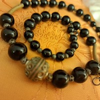 Antique marked onyx necklaces
