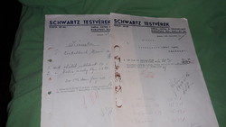 1949. Schwartz brothers Budapest iron goods trade invoice 2 pieces together as shown in the pictures