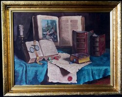 Fk/449 - aristid szendy - still life with books