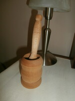 Wooden mortar for herbs