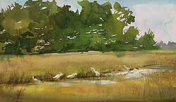 tibor Bálinth: bird paradise on the island (watercolor, 17cm x 29cm, paper-250gr.) Portrait of birds