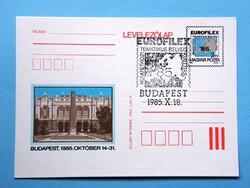 Díjjegyes levelezőlap (1) - 1985. EUROFILEX Nemzetközi Tematikus Bélyegkiállítás