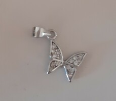 Tiny 925 silver butterfly pendant with zirconia stones