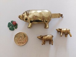 Retro New Year's luck package golden pig coin clover 5 pcs