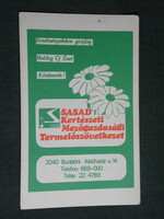 Card calendar, Sasad mgtsz, horticulture, graphic designer, 1986, (4)