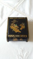 Asian-inspired, English lacquer box, jewelry holder