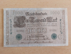 German Empire 1000 Marks 1910 341 green stamps