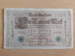 German Empire 1000 Marks 1910 223 green stamps