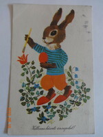 Régi grafikus húsvéti üdvözlő képeslap - Hajnal Gabriella rajz