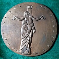 Osváth Mária: PAX VOBIS, 1983, bronz érem, plakett, dombormű
