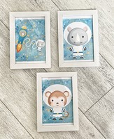 Children's room picture - the universe is calling - 3-piece set