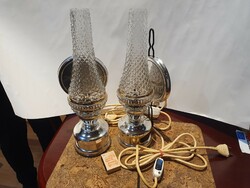 2 retro petroleum lamps with cozy flame-effect glimm bulbs, consumption 3 watts