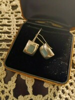 Silver blue stone earrings, showy piece! Art deco beauty