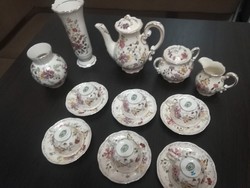 Zsolnay butterfly coffee cup set with vases 17 pcs. - Os set