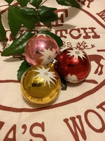 Old glass star colored balls Christmas tree decorations