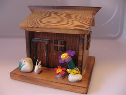 Kézműves fa házikóban 6 db poháralátét