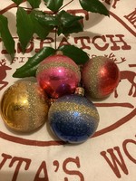 Old glass colorful balls Christmas tree decorations