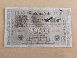 German Empire 1000 Marks 1910 342 green stamps