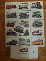 Locomotives 1861-1962 postcard series, post clear, fine art fund (even with free delivery)