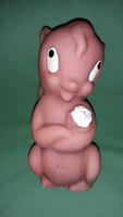 Retro plastolus love rubber squirrel toy figure with white rose 18 cm according to the pictures