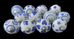 S12-02 Vintage stílusú porcelán bútorgomb szett (12 db-os)