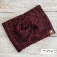 'Rios' knitted headband in burgundy
