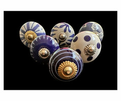 Vintage style porcelain furniture knob set (6 pieces)