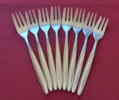 8 silver-plated small forks, cake forks, oka 90-21 markings, silver-colored cutlery