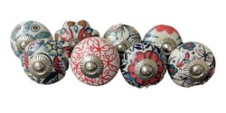 Vintage style porcelain furniture knob set (8 pieces)