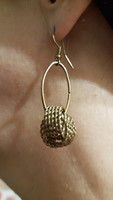 Young, edgy, unique, bronze, twisted pattern dangler, and fashionable, - with a stone, both together