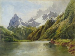 Észak-európai festő 1930 k. : Északi hegyek között