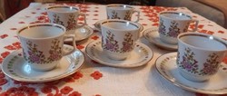 Vintage virágmintás kávés készlet- jelzett Henneberg Porzellan 1777  - csésze kézslet