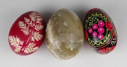 1Q093 old mixed ornament decorative egg Easter egg 3 pieces