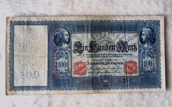 Ritkább évjáratú, 1909-es birodalmi 100 márka (F) – Német császárság | 1 db bankjegy