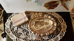 Retro pearl necklace, earrings and ring together