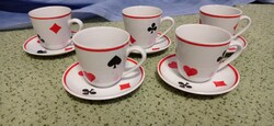 Zsolnay, poker cups, French cards, coffee cups